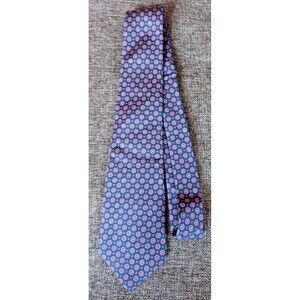 Tie 70s 80s 90s Y2K Mens Potomac Collection Silk Blue red 3.5 Wide 57 Long